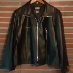 Midnight Velvet Black Womens Faux Leather Jacket